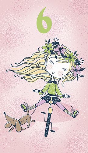 2-osainen onnittelukortti 6v