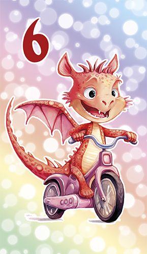 2-osainen onnittelukortti 6v