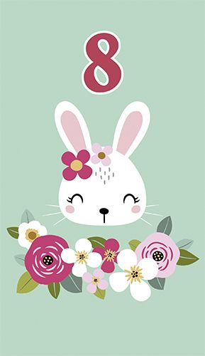 2-osainen onnittelukortti 8v