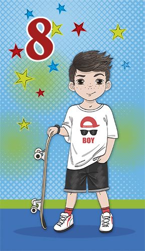 2-osainen onnittelukortti 8v