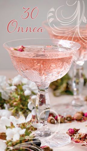 2-osainen onnittelukortti 30v