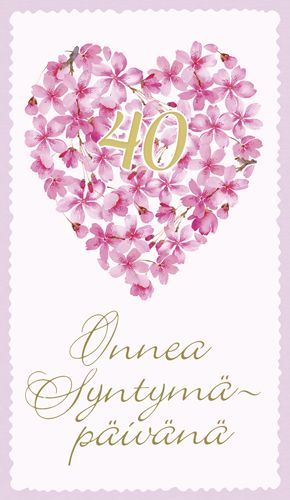 2-osainen onnittelukortti 40v