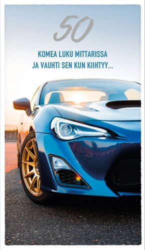 2-osainen onnittelukortti 50v