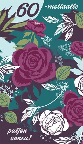 2-osainen onnittelukortti 60v