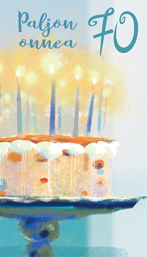 2-osainen onnittelukortti 70v