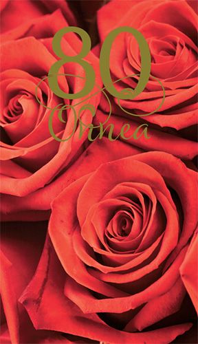 2-osainen onnittelukortti 80v