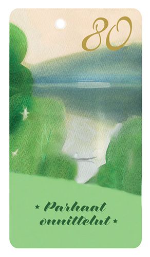 2-osainen onnittelukortti 80v