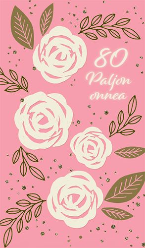 2-osainen onnittelukortti 80v