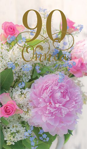 2-osainen onnittelukortti 90v