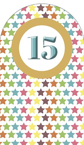 2-osainen onnittelukortti 15v