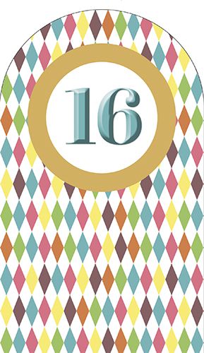 2-osainen onnittelukortti 16v