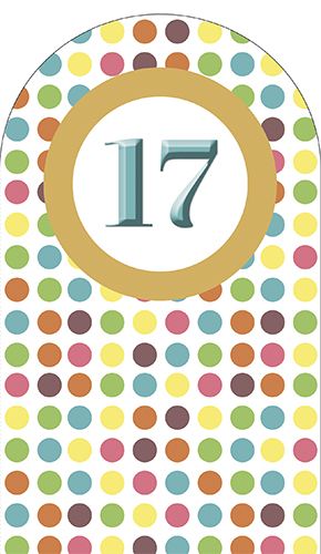 2-osainen onnittelukortti 17v