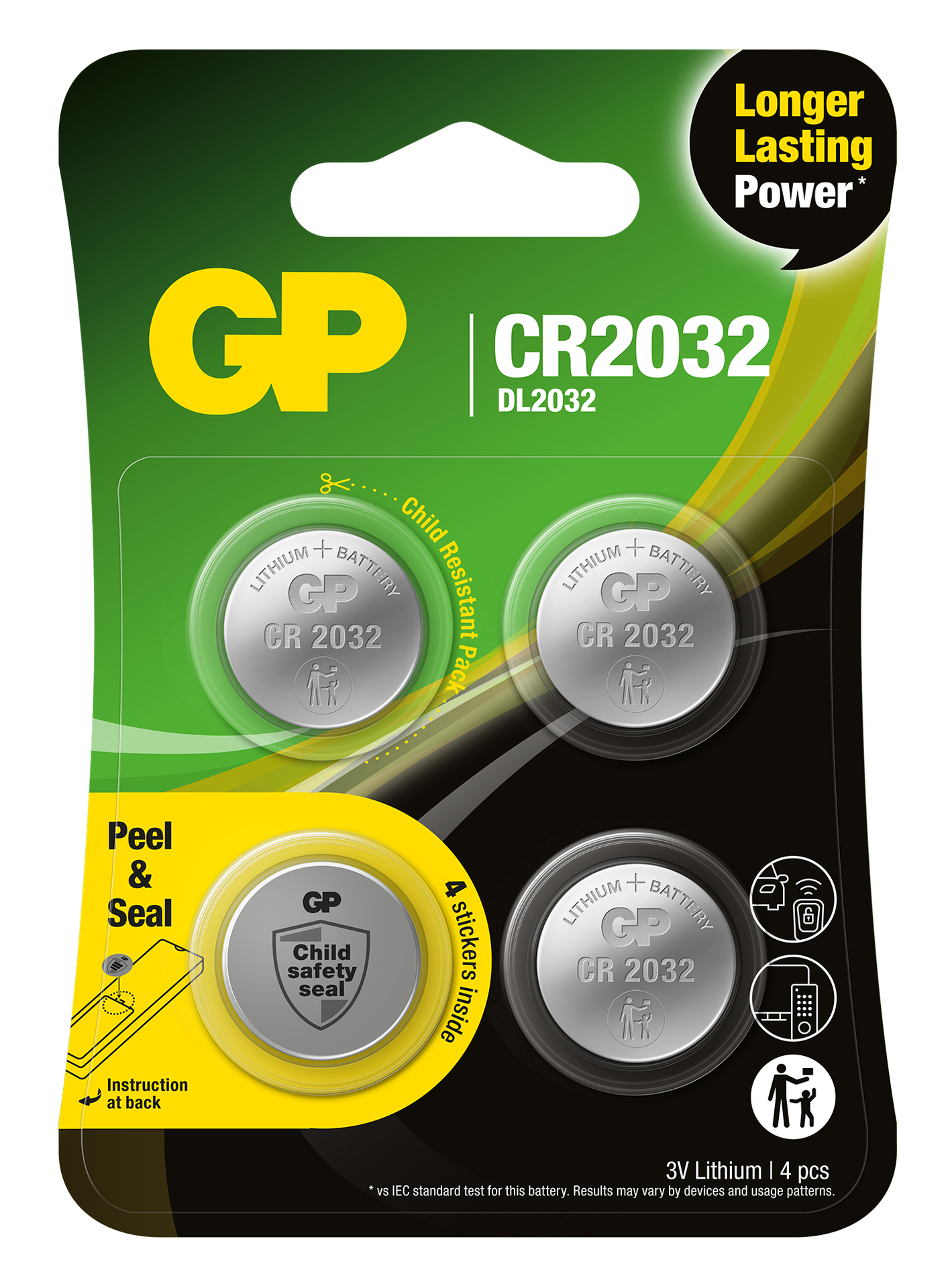 GP Lithium nappiparisto CR2032 4kpl