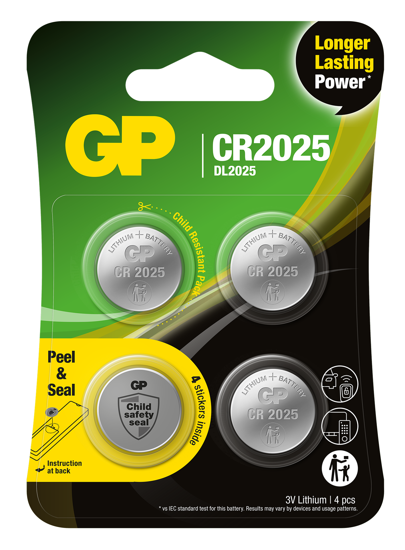 GP Lithium nappiparisto CR2025 4kpl