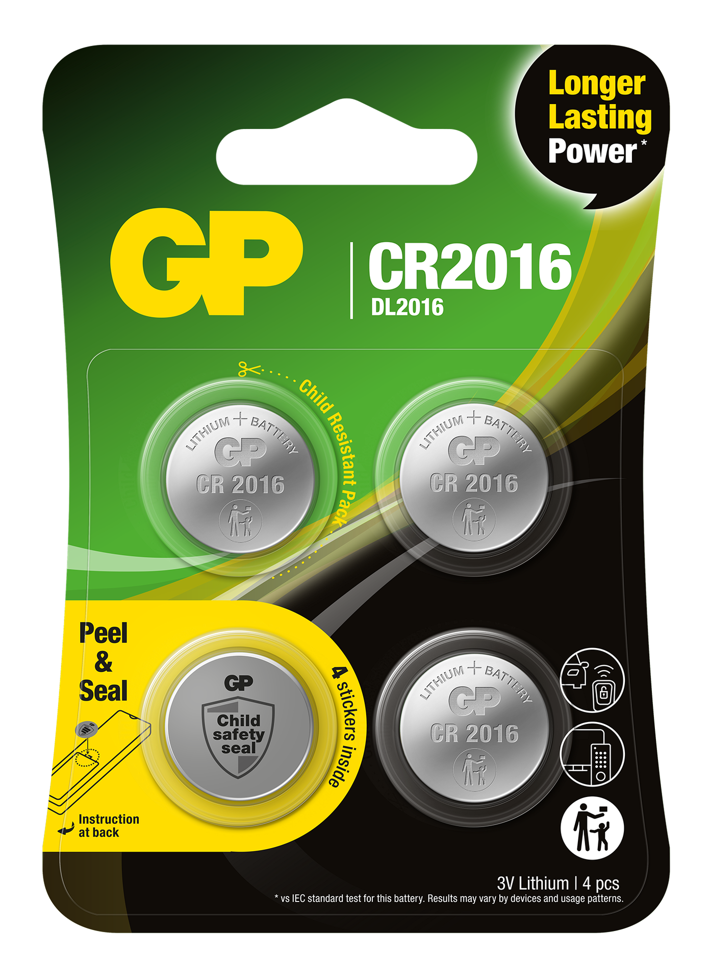 GP Lithium nappiparisto CR2016 4kpl