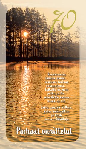 2-osainen onnittelukortti 70 v