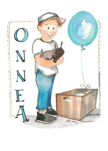 Postikortti lasten onnittelu Minna Immonen