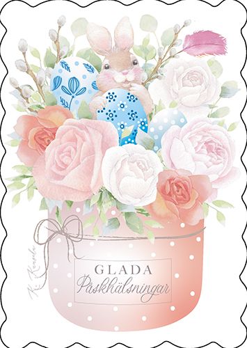 Pääsiäiskortti Katri Kuusela ruotsinkielinen