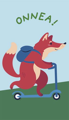 2-osainen lasten onnittelukortti