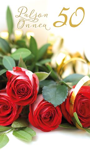 2-osainen onnittelukortti 50v