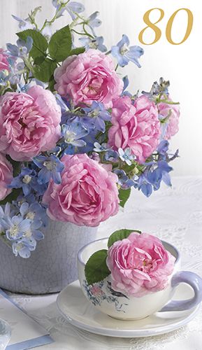 2-osainen onnittelukortti 80v