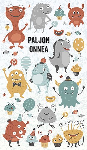 2-osainen lasten onnittelukortti