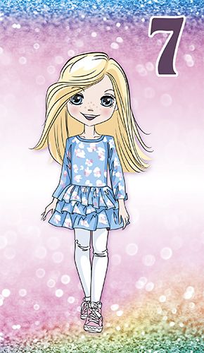 2-osainen onnittelukortti 7v