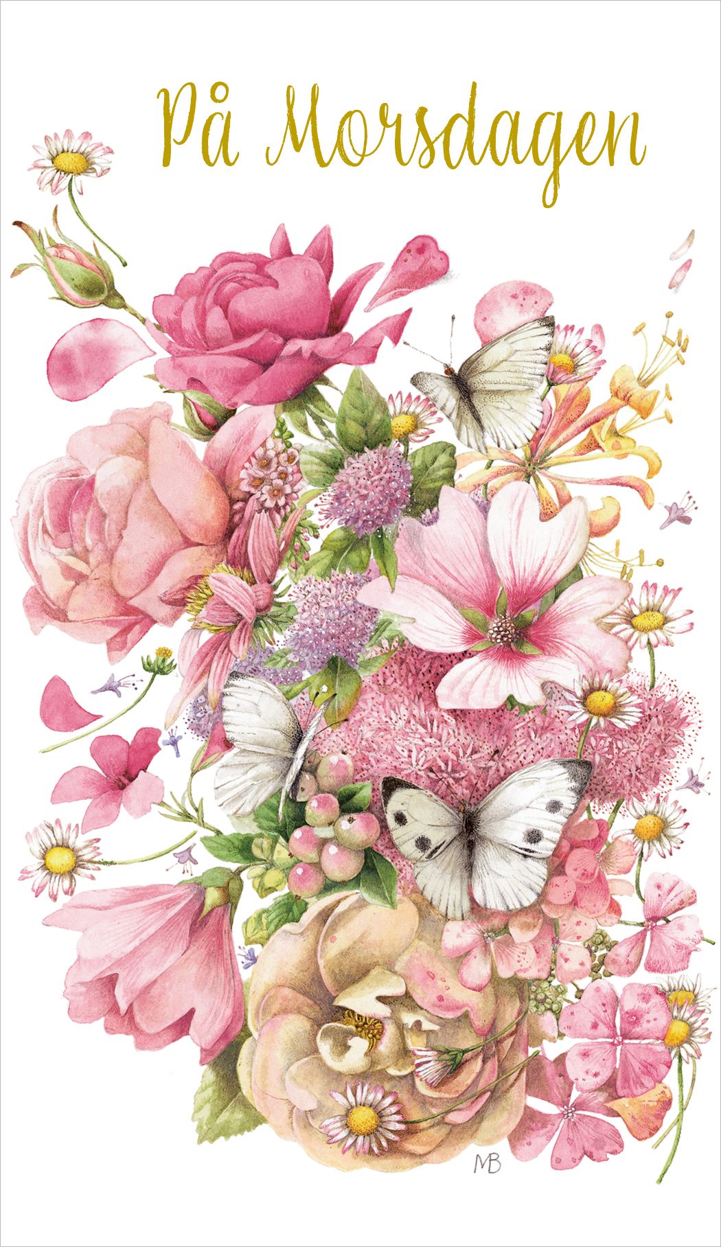 2-osainen äitienpäiväkortti Marjolein Bastin ruotsinkielinen