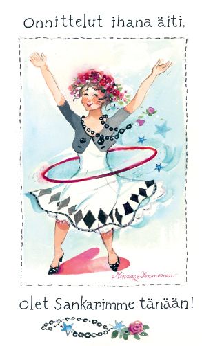 2-osainen äitienpäiväkortti Minna Immonen