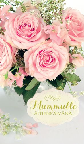 2-osainen äitienpäiväkortti Mummu Jorma Jämsen