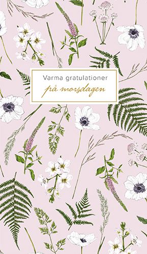 2-osainen äitienpäiväkortti ruotsinkielinen