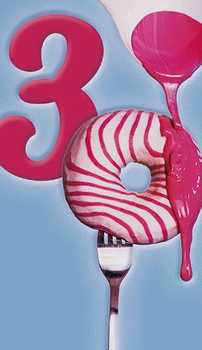 2-osainen onnittelukortti 30v ruotsinkielinen