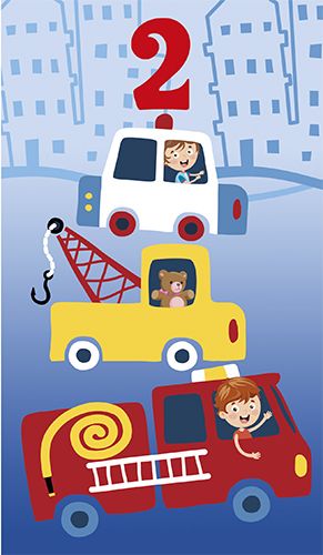 2-osainen onnittelukortti 2v