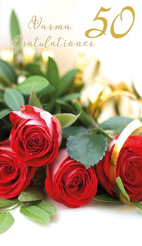 2-osainen onnittelukortti 50v ruotsinkielinen
