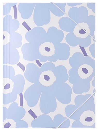 Kulmalukkokansio Marimekko Unikko vaaleansininen