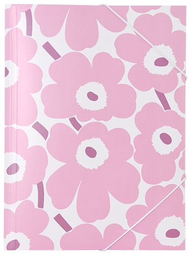 Kulmalukkokansio Marimekko Unikko vaaleanpunainen