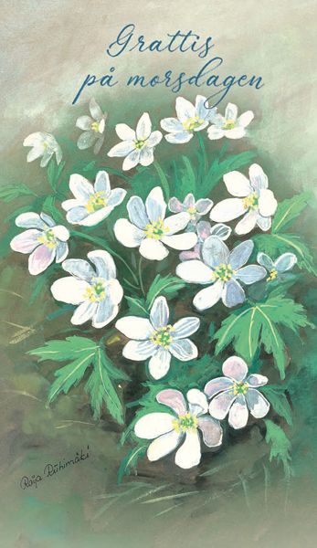 2-osainen äitienpäiväkortti Raija Riihimäki ruotsinkielinen