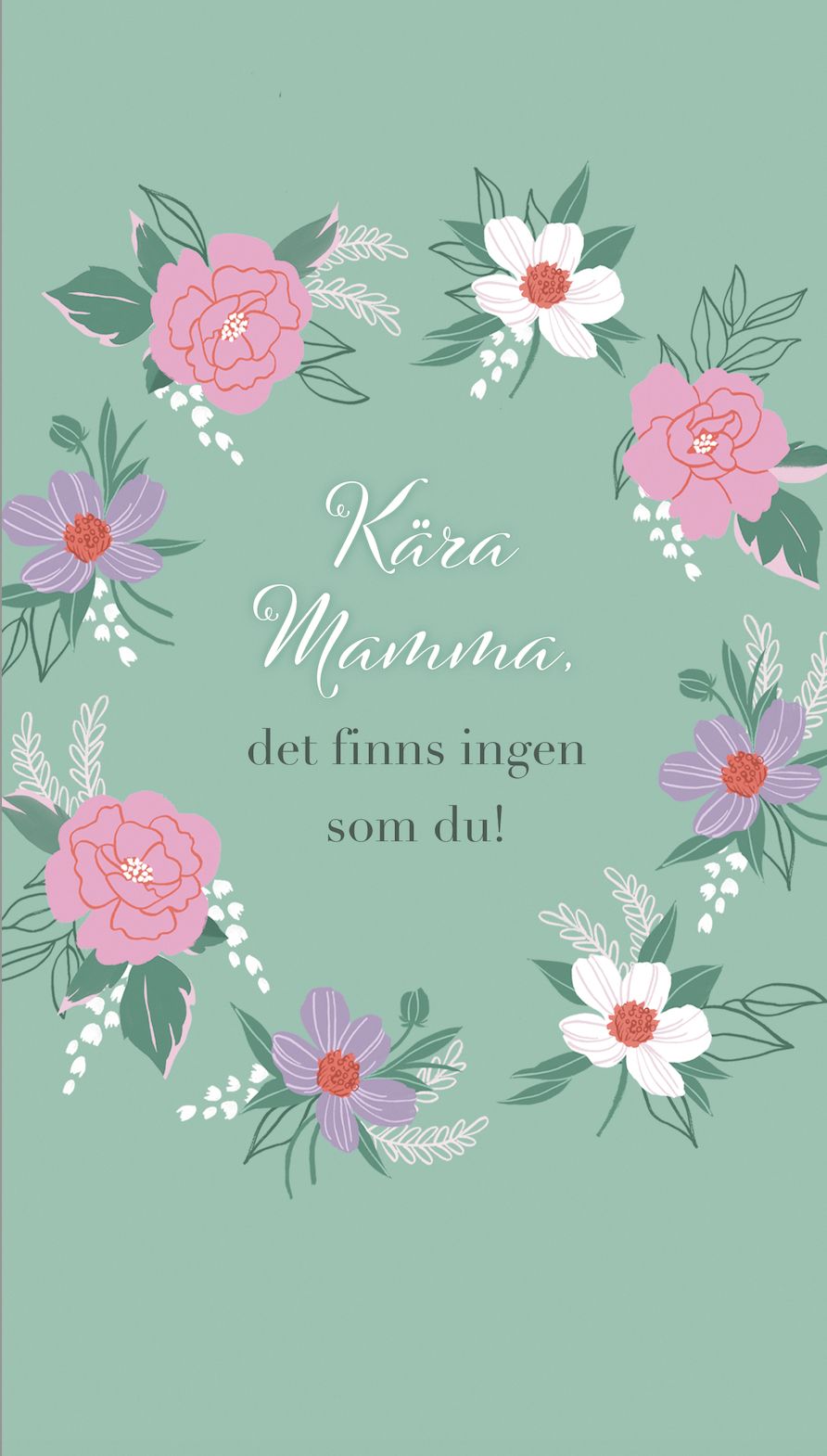 2-osainen äitienpäiväkortti ruotsinkielinen Hallmark