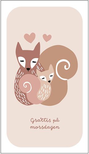 2-osainen äitienpäiväkortti Satu Dolk ruotsinkielinen