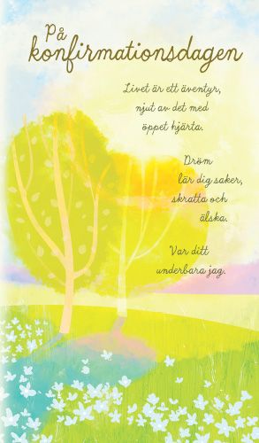 2-osainen rippikortti ruotsinkielinen Hallmark