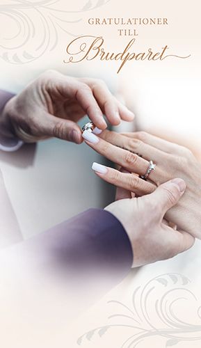 2-osainen hääkortti ruotsinkielinen