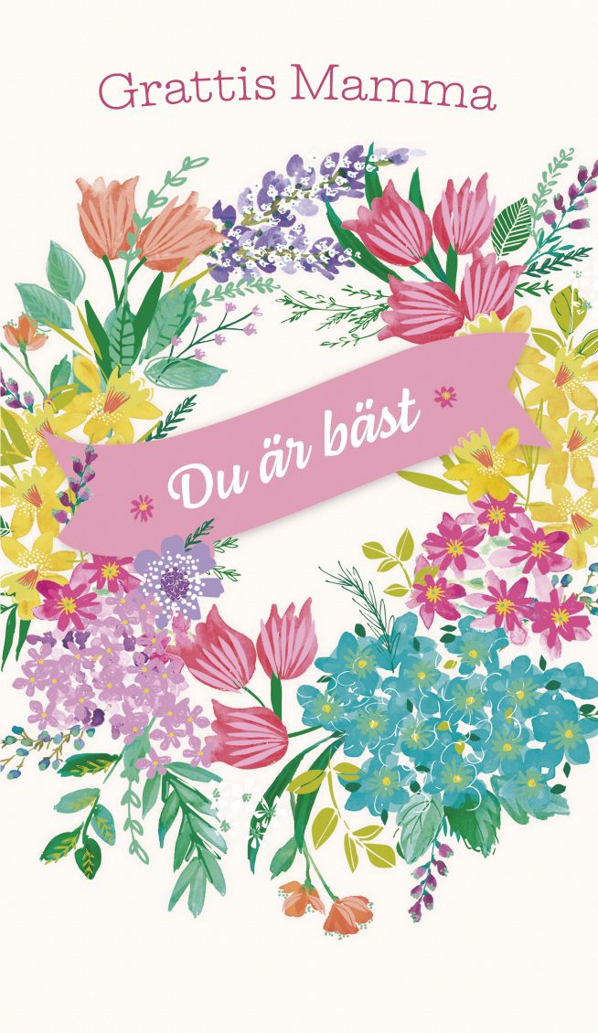 2-osainen äitienpäiväkortti ruotsinkielinen Hallmark