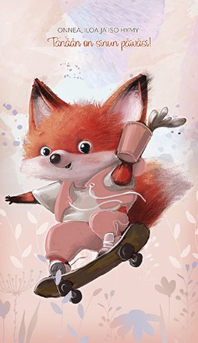 2-osainen lasten onnittelukortti