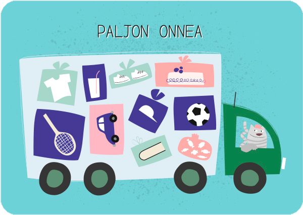 Postikortti lasten onnittelu Kaisa Rekinen