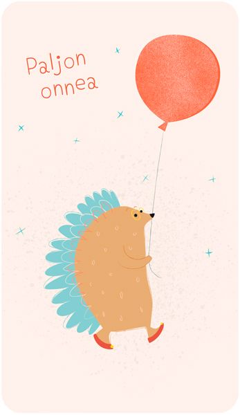 2-osainen lasten onnittelukortti Kaisa Rekinen