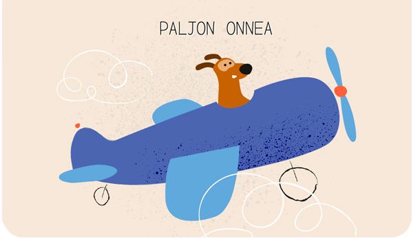 2-osainen lasten onnittelukortti Kaisa Rekinen