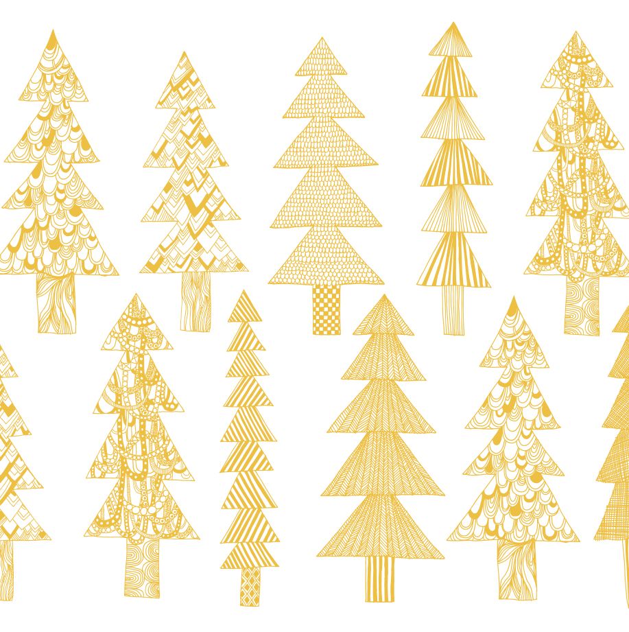 Pakettikortti Kuusikossa kulta Marimekko