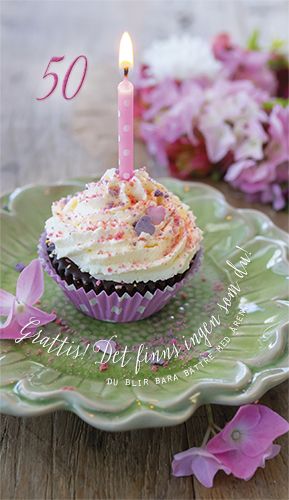 2-osainen onnittelukortti 50 v ruotsinkielinen Ilona Pietiläinen