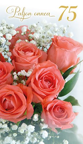 2-osainen onnittelukortti 75 v