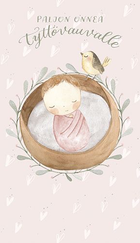 2-osainen vauvakortti tyttö